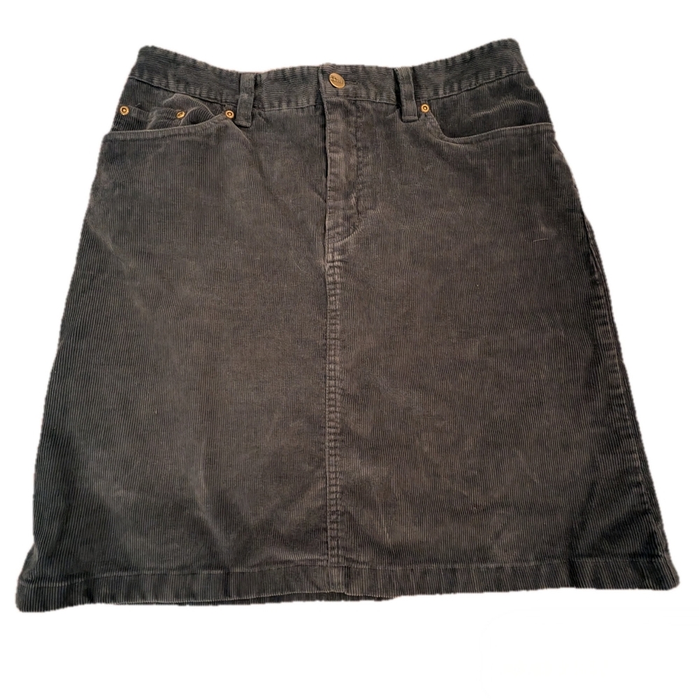 L.L. Bean Women's Corduroy Skirt, Size 12, Blue